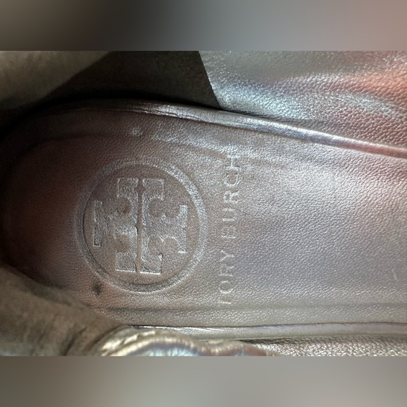 TORY BURCH Flat Silver Leather Slip size 7 - Picture 9 of 13